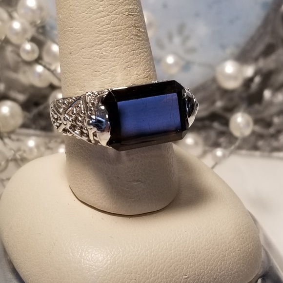 Smoky Espresso Topaz Emerald Cut Lia Sophia Ring - Picture 2 of 15